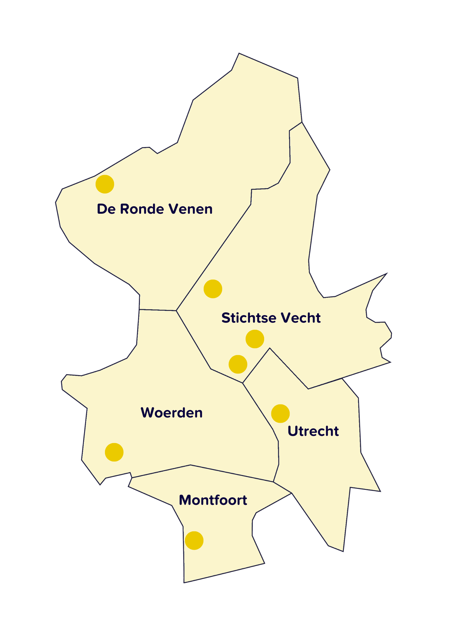 De regio omvat de gemeentes Utrecht, Montfoort, Woerden, Ronde Venen en Stichtse Vecht