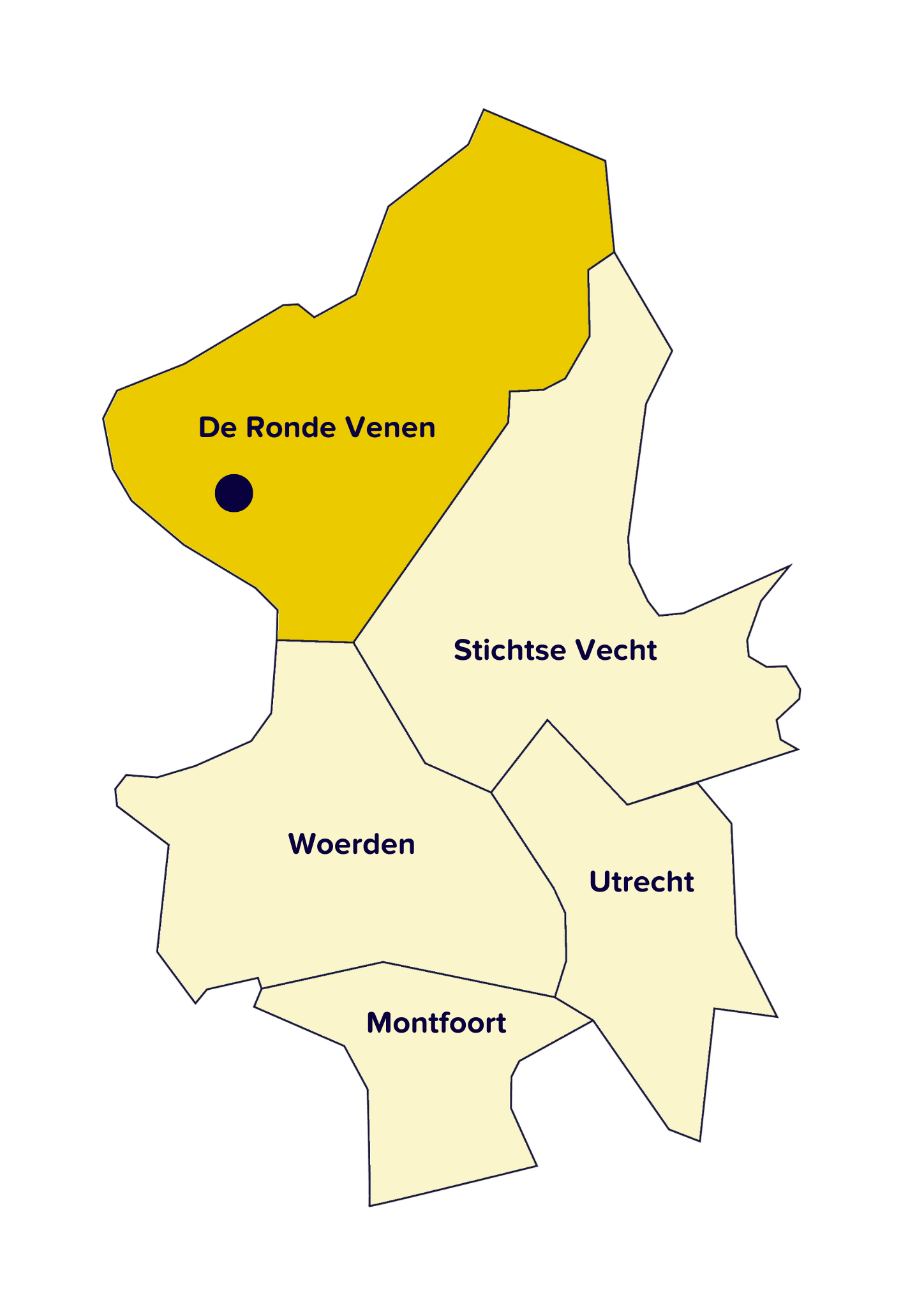 Een regiokaart waarin het gebied van FletioGezond is uitgelicht.